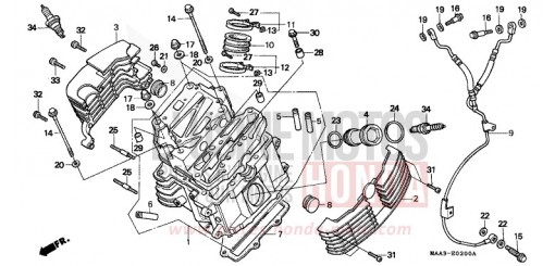 ZYLINDERKOPF (VORNE) (VT1100CS/CT) VT1100CS de 1995